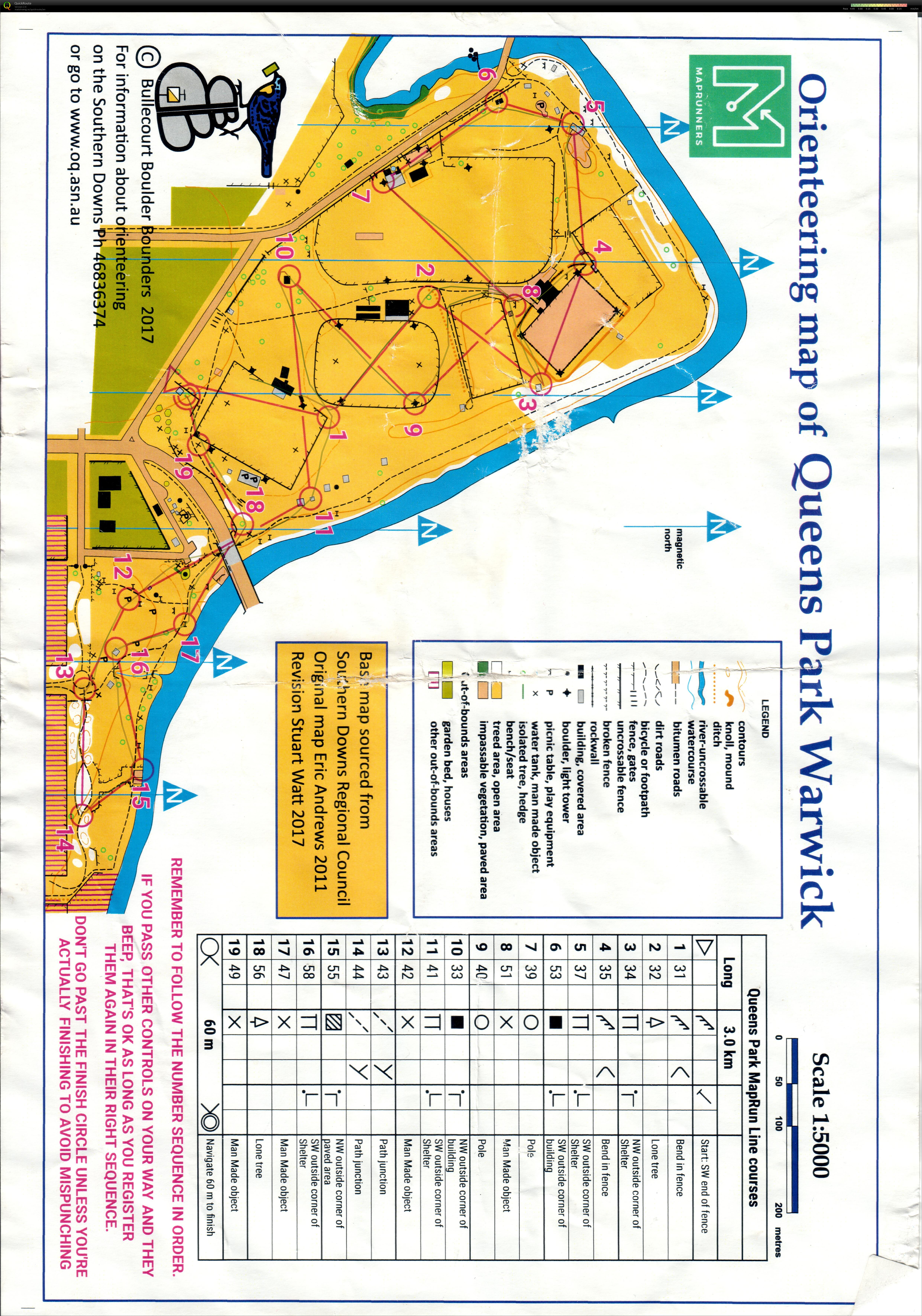 Map Run at Queen's Park, Warwick (16.03.2019)