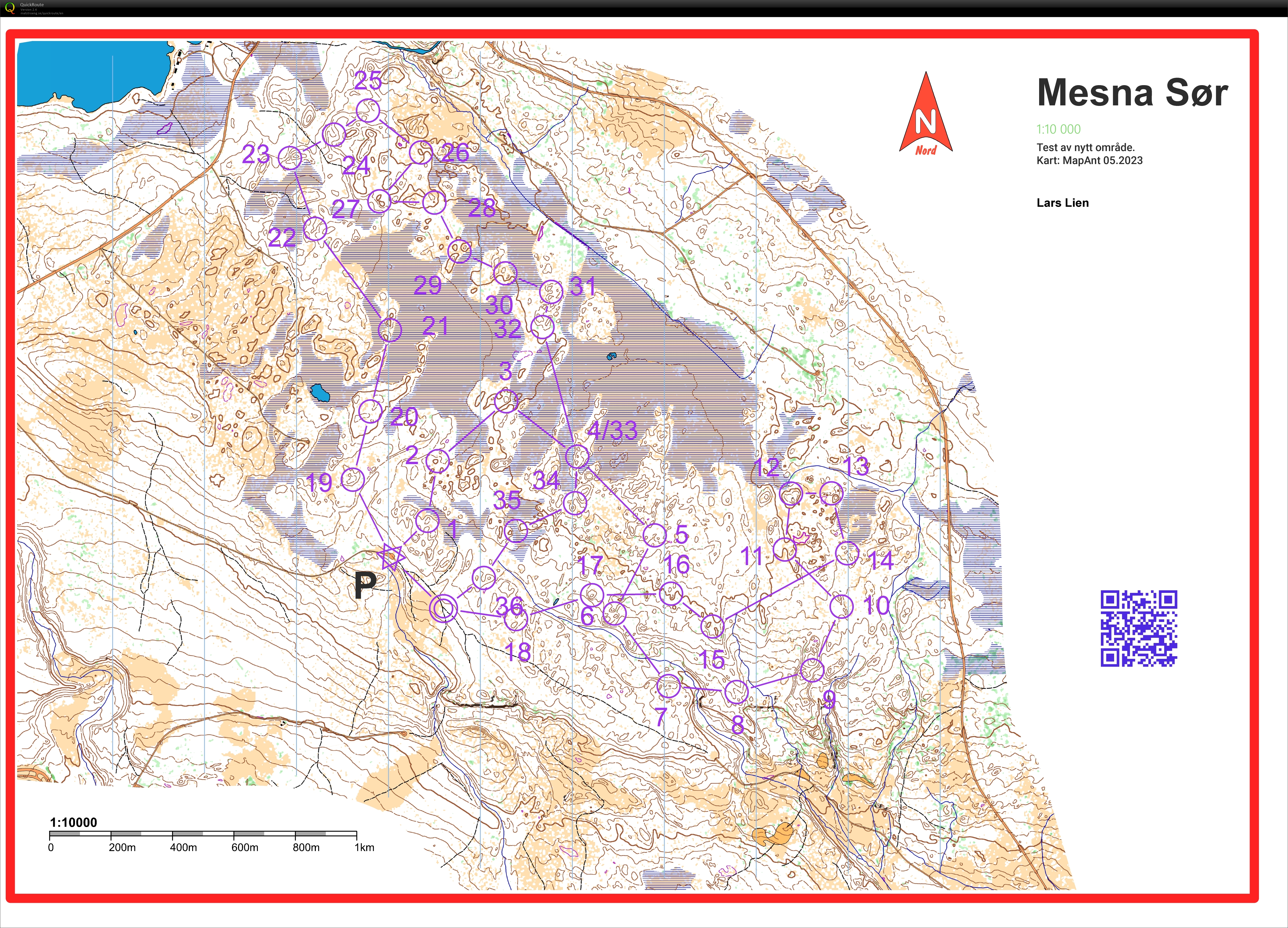 Test av nytt område Mesna Sør (10.08.2023)