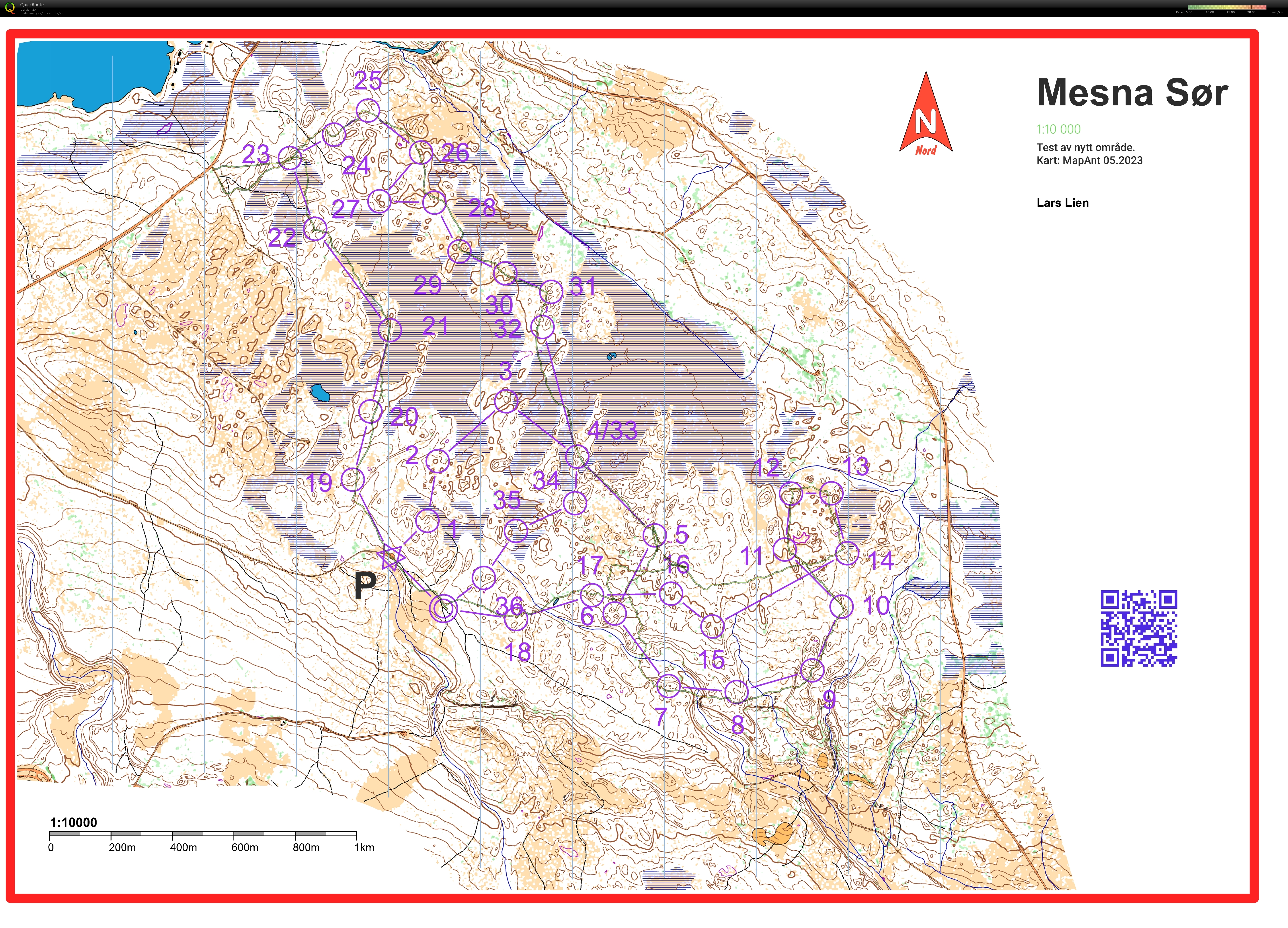 Test av nytt område Mesna Sør (10.08.2023)